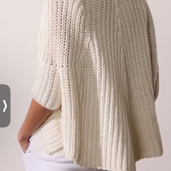 Brochu Walker Fida Handknit Shrug Cream Knit Women's Cardigan in Almond - Picture 4 of 15